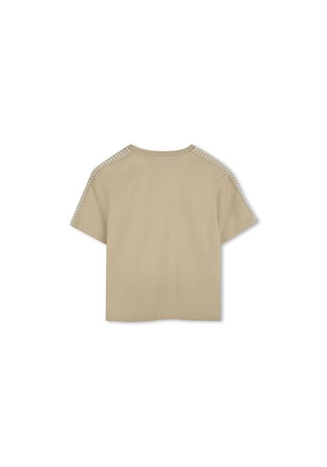 Beige T-Shirt With Logo and Curb Motif LANVIN ENFANT | N30219222